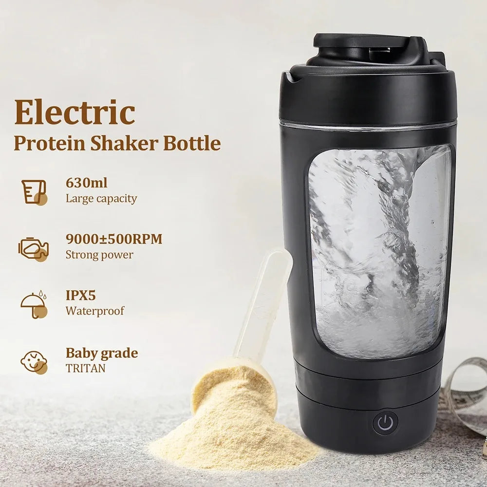 Botella mezcladora eléctrica de 650 ml, batidora portátil de proteína, batidora automática, mezcladora de jugos multiusos, tazas para fitness y trabajo.