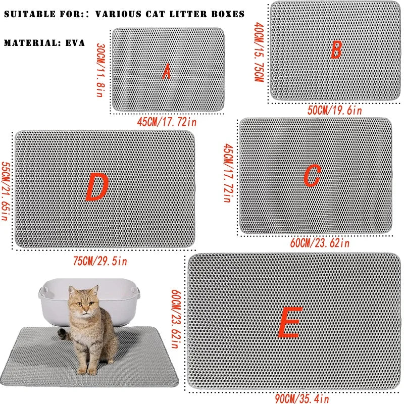 Alfombrilla para arena de gatos de gran tamaño, impermeable, para baño de mascotas, alfombrilla para atrapar arena de gatos, antideslizante, de doble capa, almohadilla para caja de arena para gatos, producto para mascotas