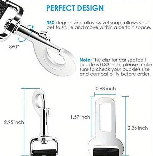 Cinturón de seguridad para coche, ajustable, para mascotas, gatos, perros, arnés para vehículo, clip de correa, palanca de seguridad, collares de tracción, accesorios para perros.