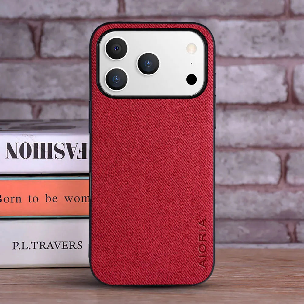 Funda para iPhone 17 suave TPU, rígida, textil, de piel, moderna, para iPhone