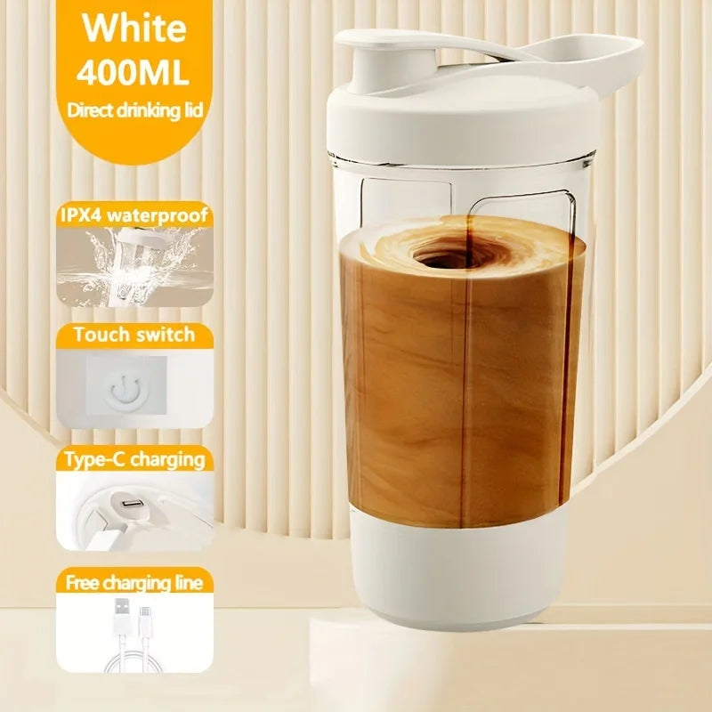 Botella mezcladora eléctrica de 650 ml, batidora portátil de proteína, batidora automática, mezcladora de jugos multiusos, tazas para fitness y trabajo.