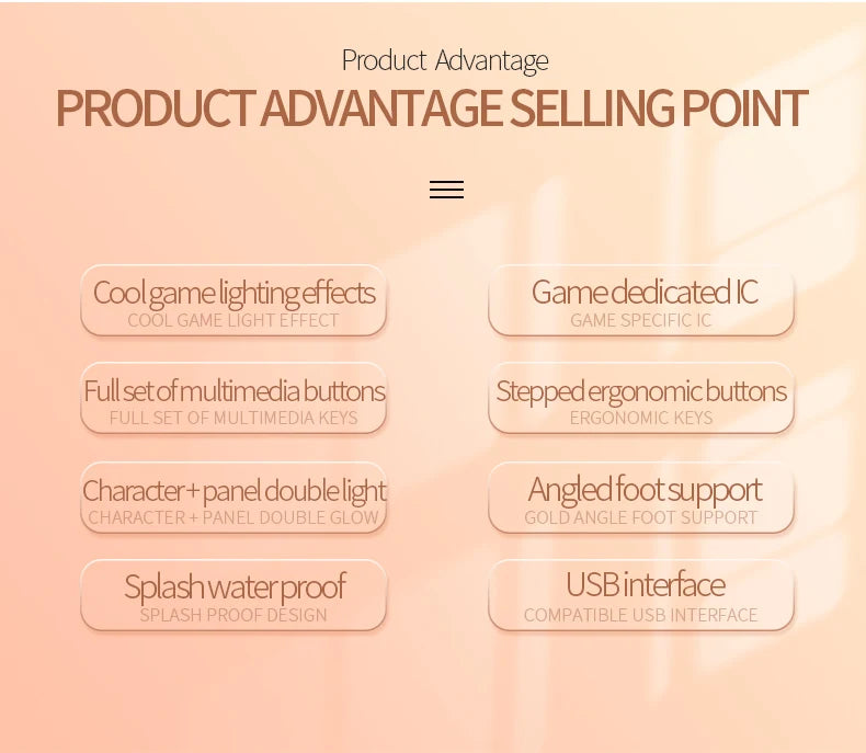 Teclado para juegos de 104 teclas con cable, retroiluminación a juego, sensación mecánica, periféricos para ordenadores de escritorio y portátiles.