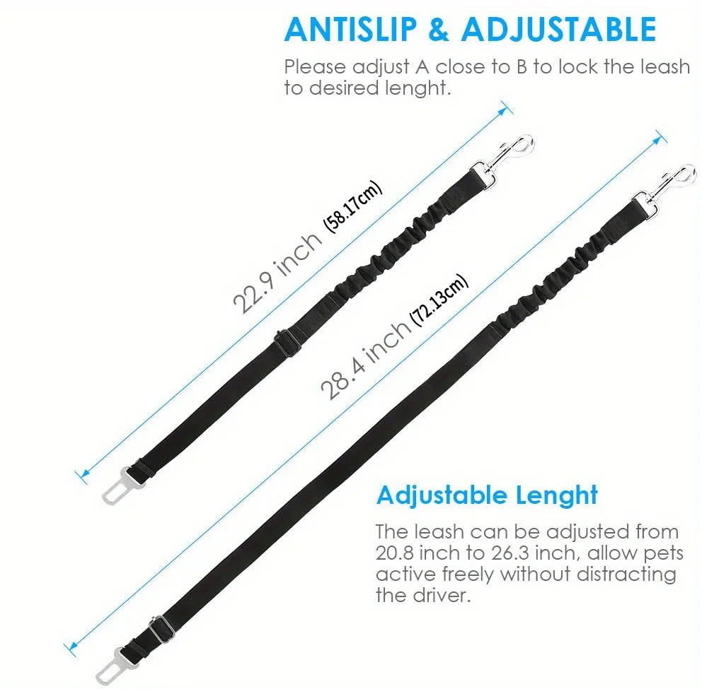 Cinturón de seguridad para coche, ajustable, para mascotas, gatos, perros, arnés para vehículo, clip de correa, palanca de seguridad, collares de tracción, accesorios para perros.