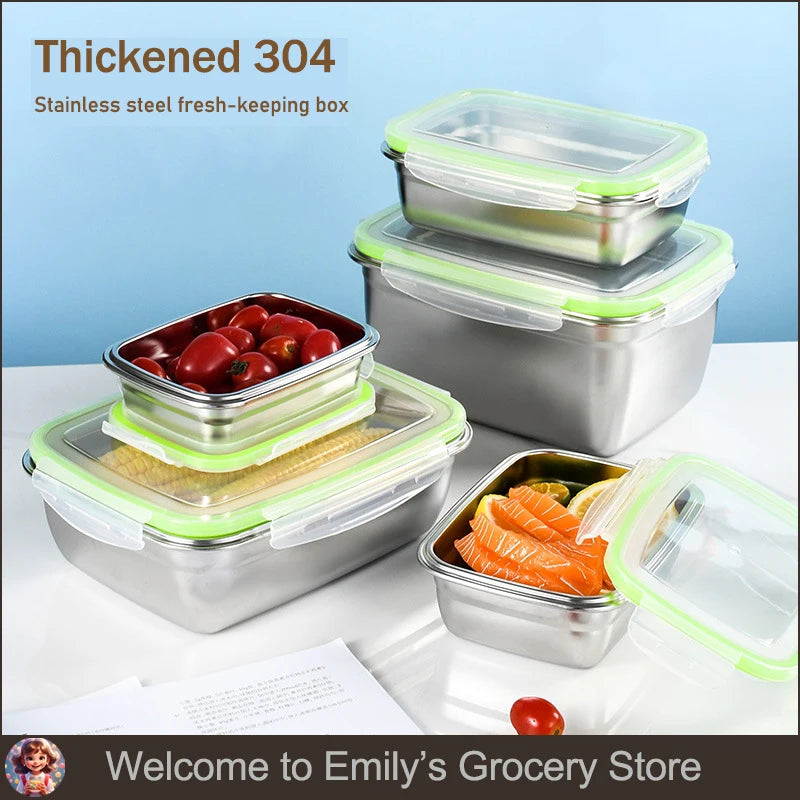 Topper de acero inoxidable 304 con tapa, contenedor hermético para conservar la frescura de la fruta, contenedor refrigerado para bento, utensilios de cocina.