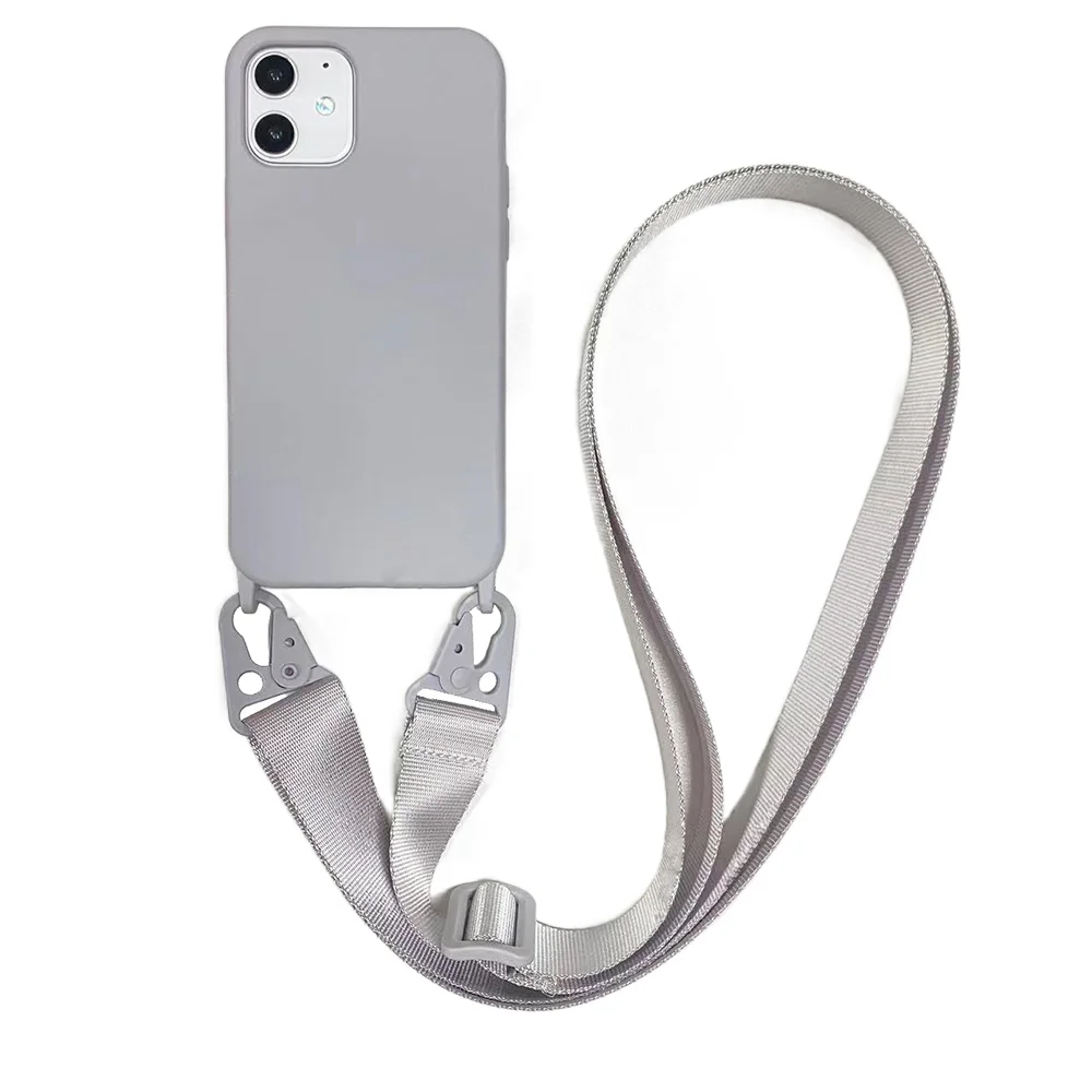 Funda de silicona con cordón para iPhone 12, 13, Mini, 14, 15, 16 Pro Max, X, XR, XS, con correa para el cuello y cordón para collar.