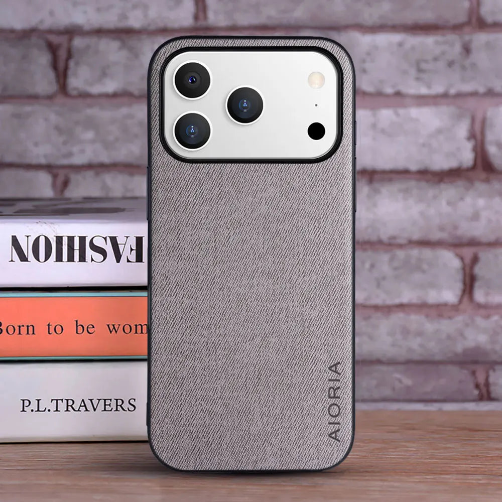 Funda para iPhone 17 suave TPU, rígida, textil, de piel, moderna, para iPhone