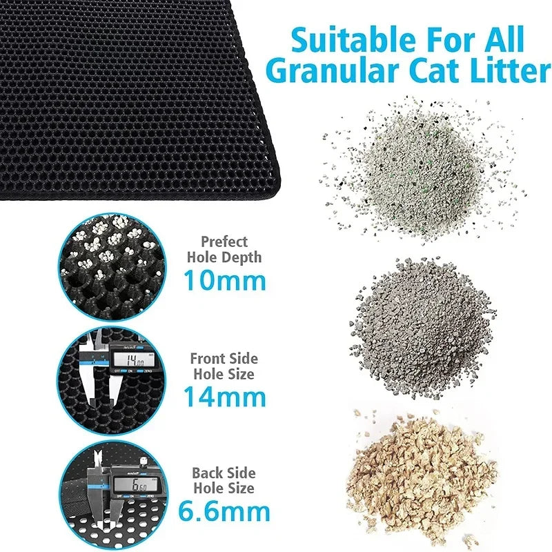 Alfombrilla para arena de gatos de gran tamaño, impermeable, para baño de mascotas, alfombrilla para atrapar arena de gatos, antideslizante, de doble capa, almohadilla para caja de arena para gatos, producto para mascotas