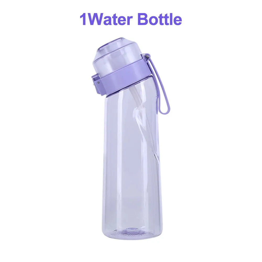 Botella de agua con sabor de 650 ml, ideal para deportes, con 7 cápsulas aromáticas de frutas, ideal para acampar al aire libre, fitness y moda.