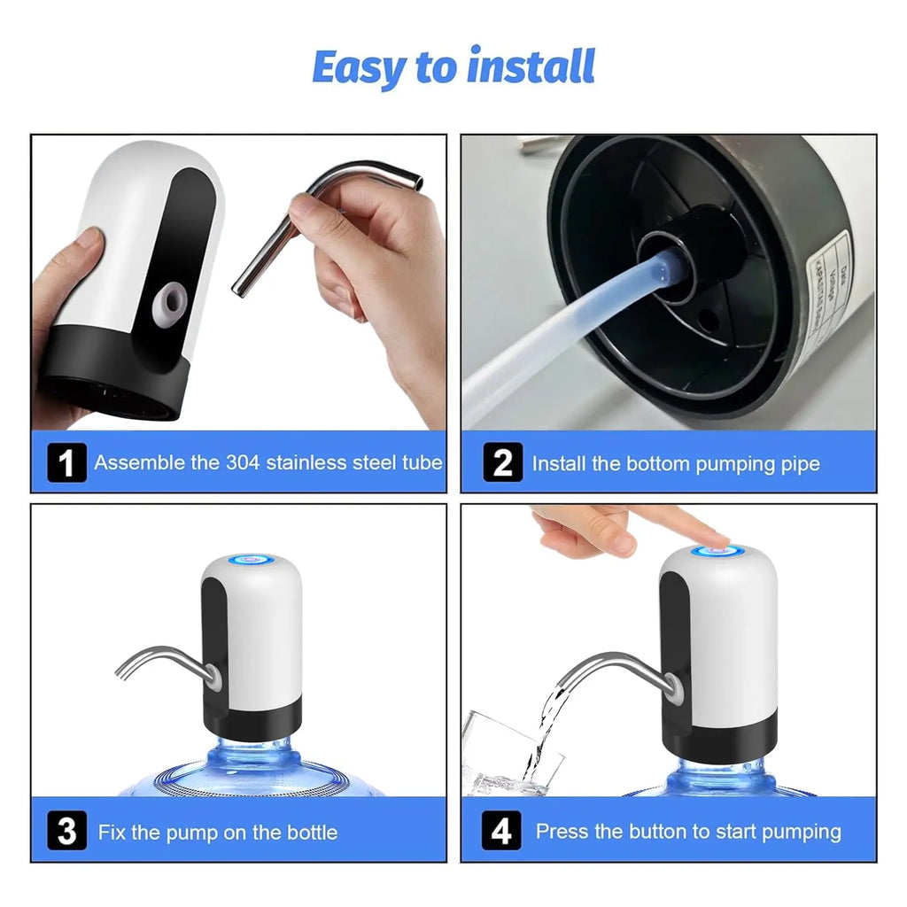Dispensador de agua eléctrico universal para botella de 5 galones, bomba portátil para camping, cocina, taller y garaje.