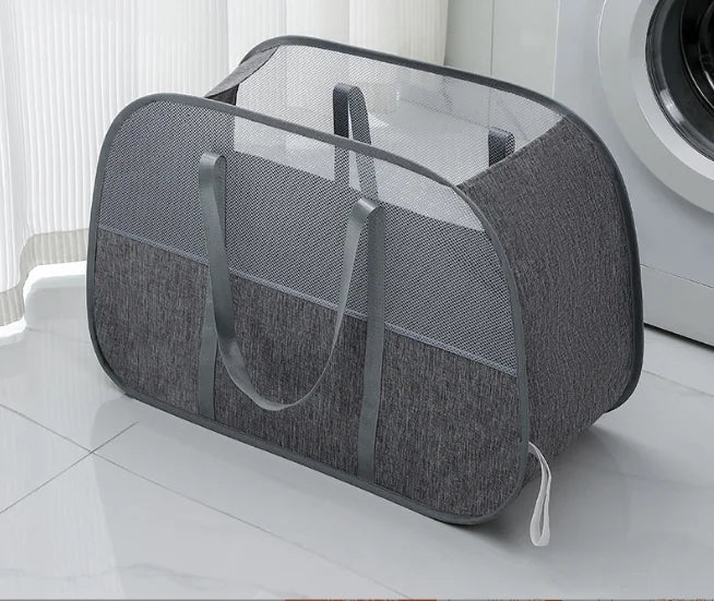 Cesta de lavandería plegable de malla, cesta de lavandería, cesta de almacenamiento de ropa sucia plegable, cesta de almacenamiento de gran capacidad.