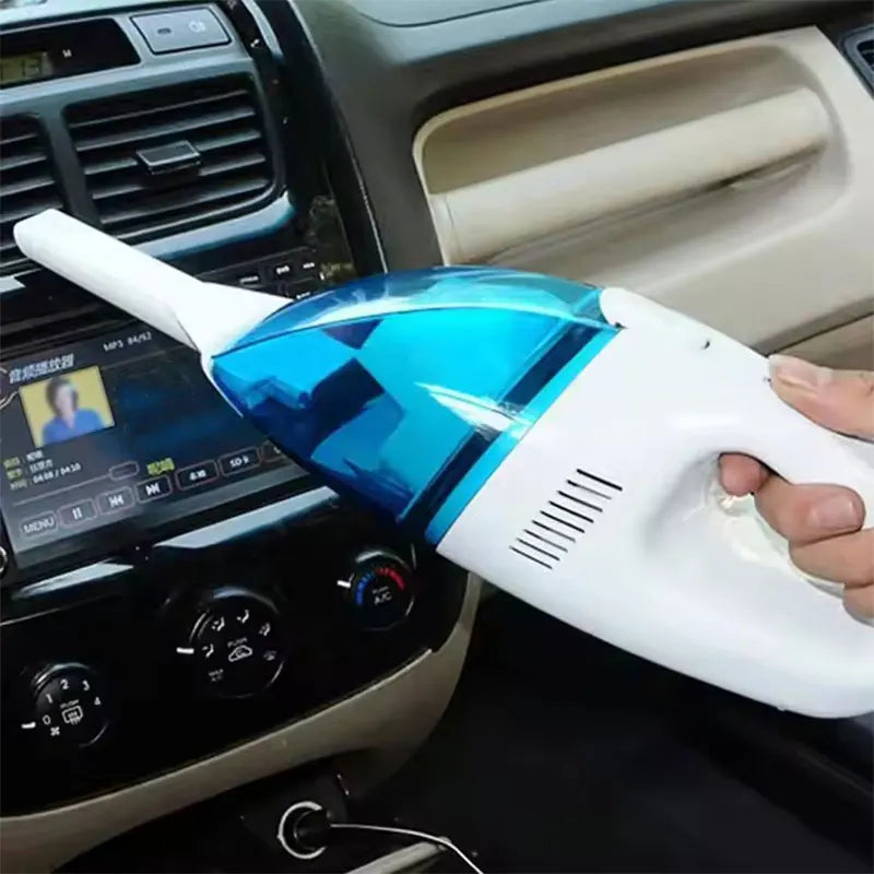 Aspiradora portátil para coche de doble uso, color azul, de alta potencia, en seco y húmedo, 12 V