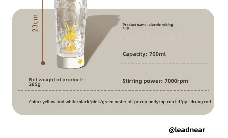 Botella mezcladora eléctrica de 650 ml, batidora portátil de proteína, batidora automática, mezcladora de jugos multiusos, tazas para fitness y trabajo.