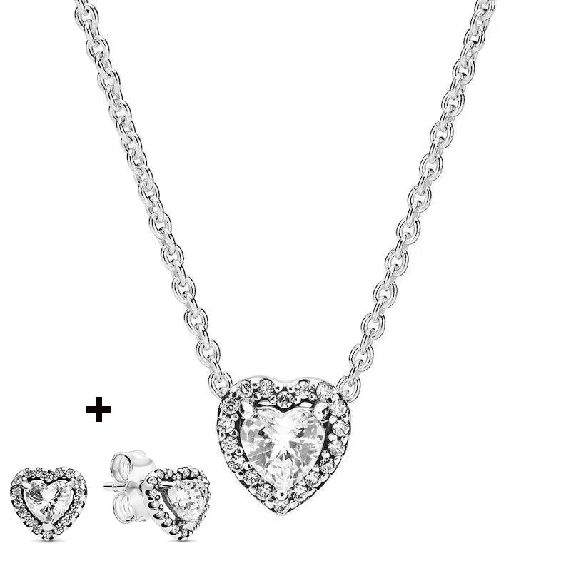 Pendientes de plata S925 con forma de corazón y nudo infinito, regalo de cumpleaños, pendientes de lazo rosa, joyería original para mujer.