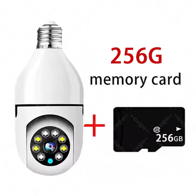 Cámara de vigilancia con bombilla E27 de 8 MP, wifi, IP, PTZ, CCTV, zoom de x10, visión nocturna a color, seguimiento humano, monitor de seguridad para bebés.