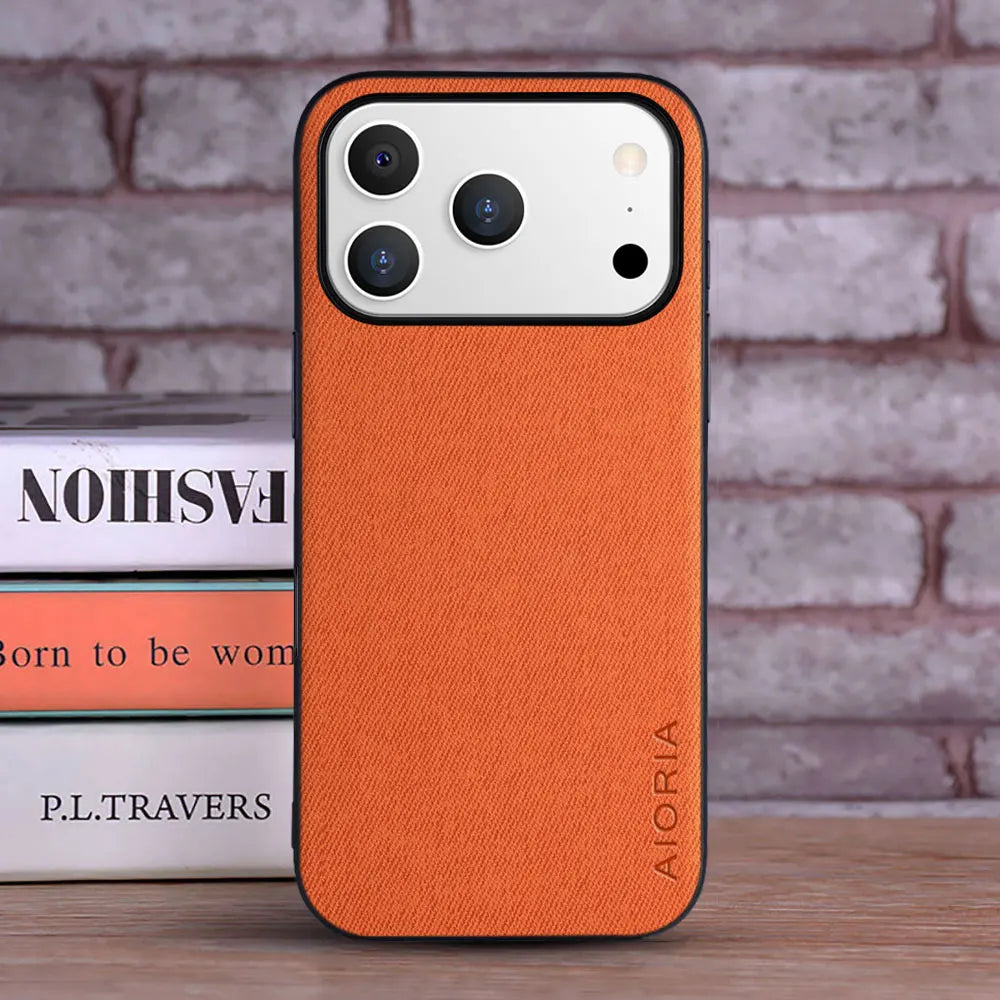 Funda para iPhone 17 suave TPU, rígida, textil, de piel, moderna, para iPhone