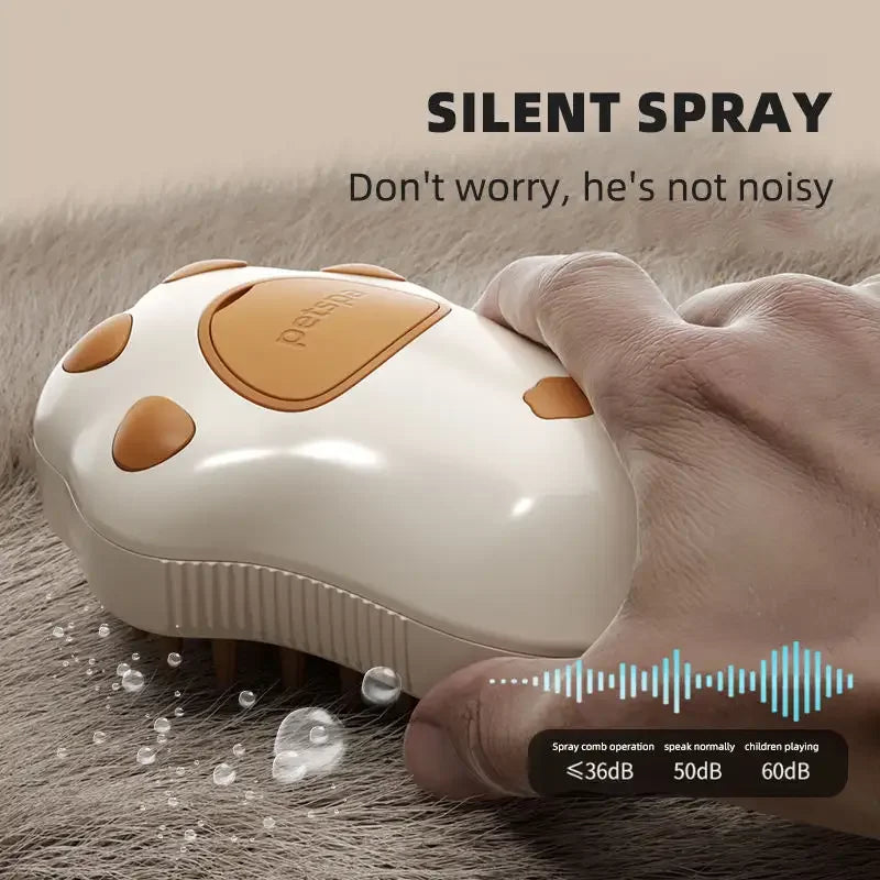 2024 Multifunctional Rotating Cat Grooming Steamer Brush Pet Hair Removal Spray Massage Comb 3 In1 Self Cleaning Steam Cat Brush