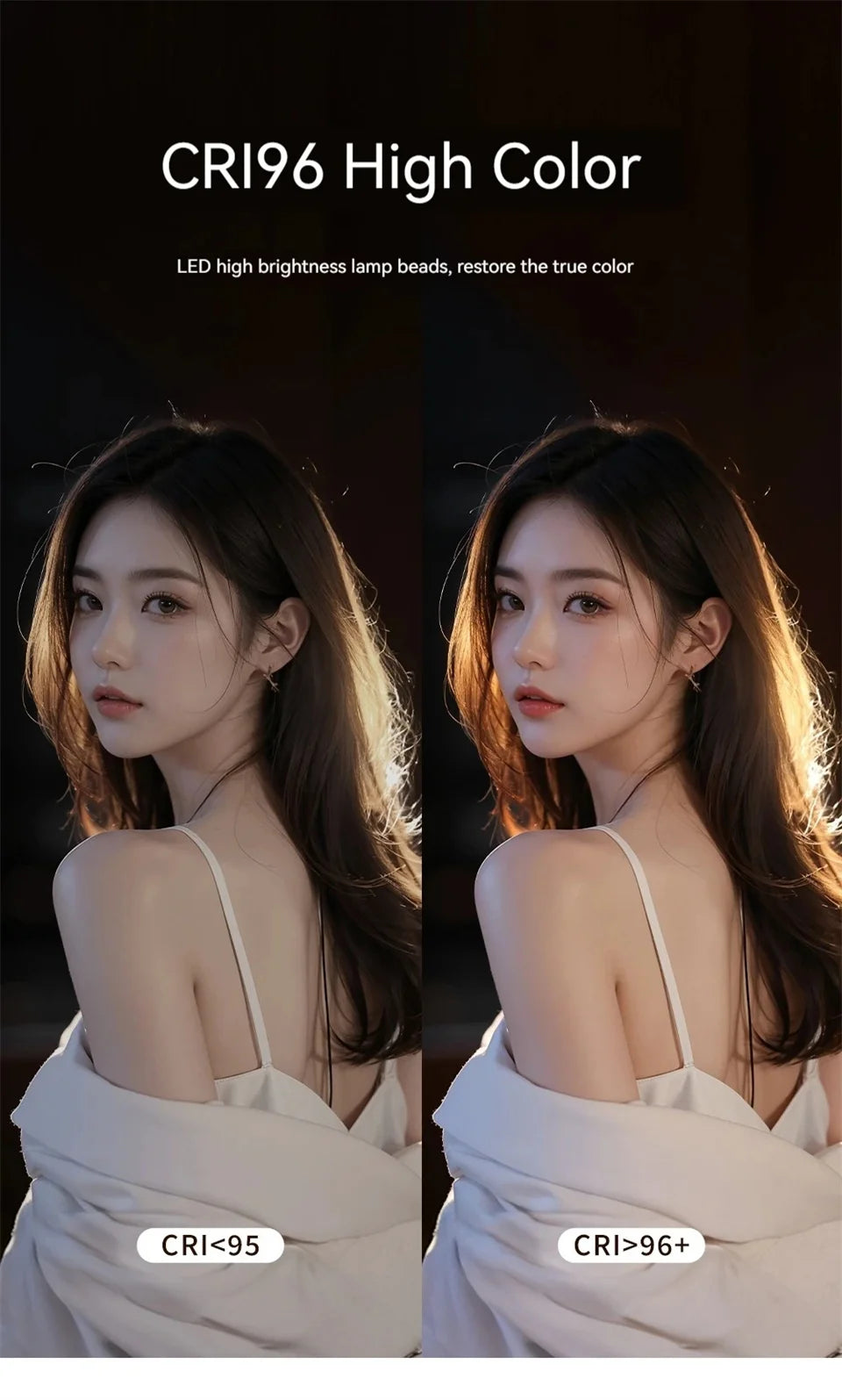 Aro de Luz LED Roreta recargable portátil para teléfono móvil, transmisión en vivo, fotografía, escritorio, luz de relleno para selfies.