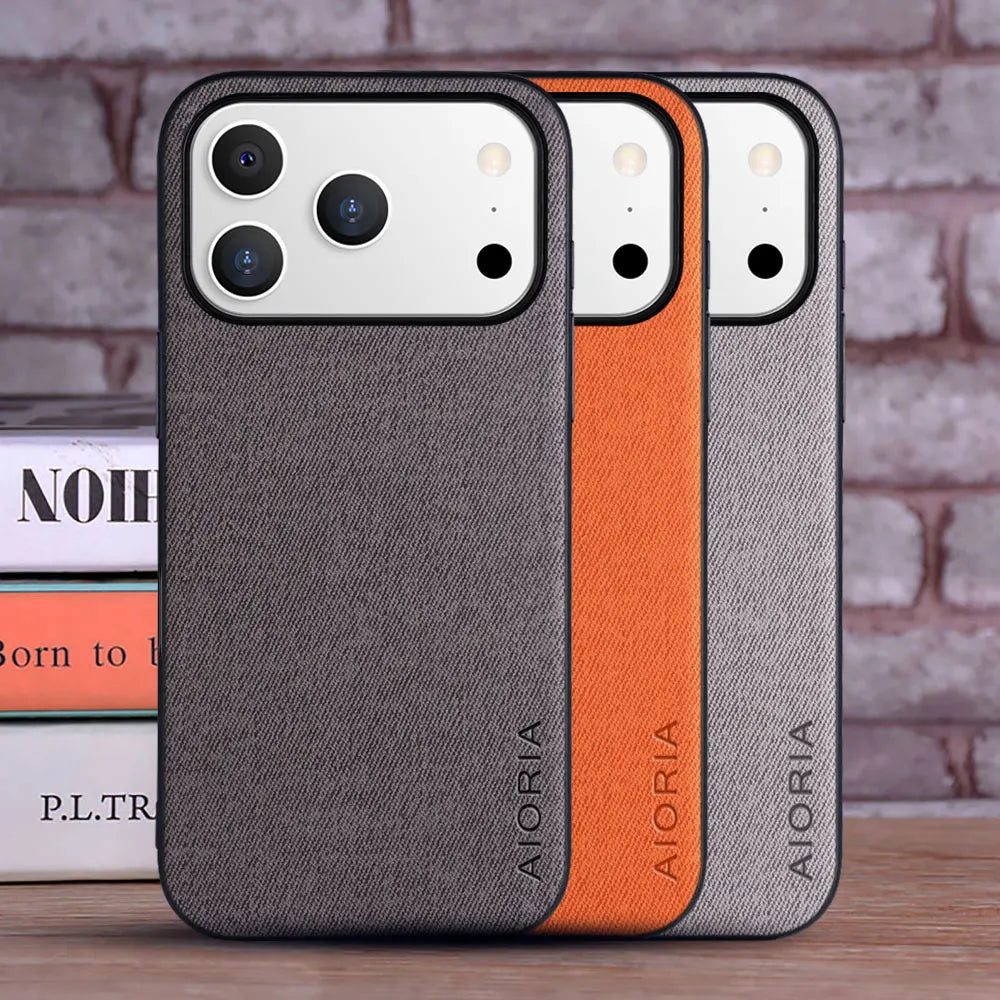 Funda para iPhone 17 suave TPU, rígida, textil, de piel, moderna, para iPhone