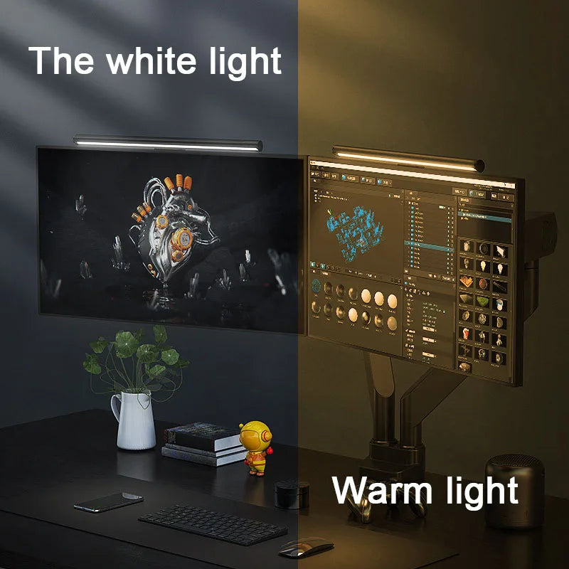 Barra de luz LED para monitor de computadora, luces colgantes RGB, lámpara de mesa para trabajar, estudiar, leer, jugar, iluminación atenuable de 44 cm