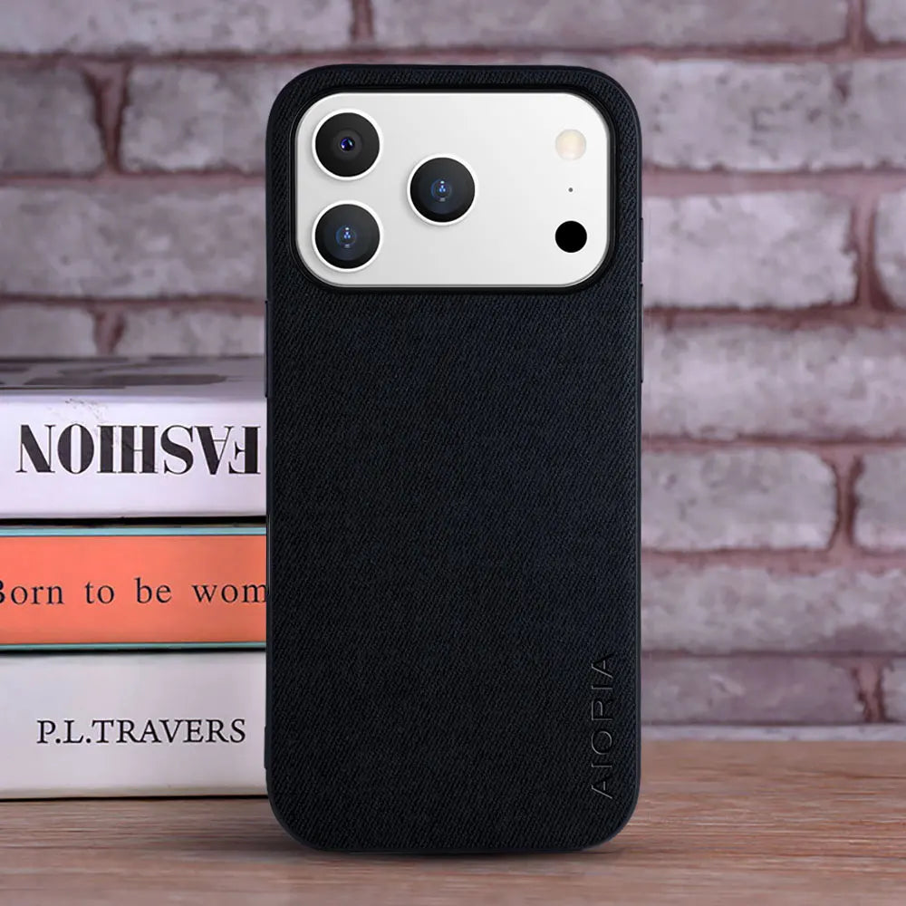 Funda para iPhone 17 suave TPU, rígida, textil, de piel, moderna, para iPhone