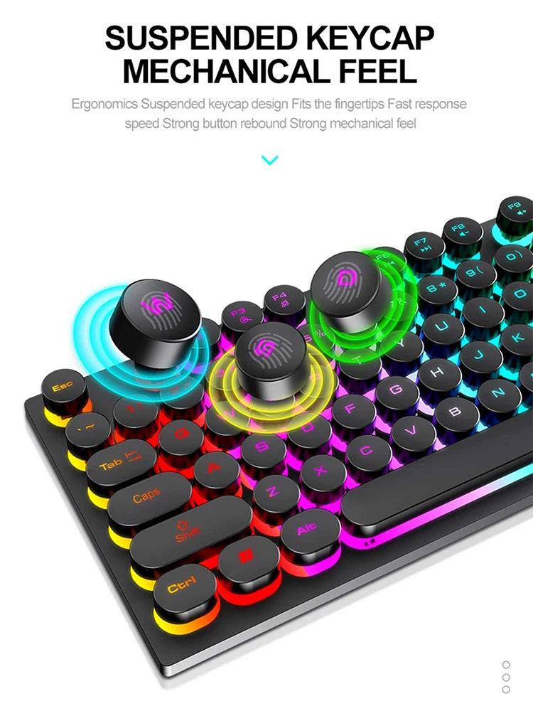 Teclado con sensación mecánica ,  computadora de escritorio, portátil, juego de deportes electrónicos, teclado con cable iluminado