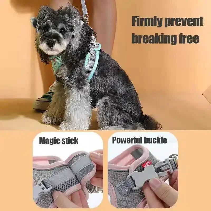 Accesorios para perros y gatos, collar para perros pequeños, chaleco de seguridad, cuerda para el pecho, funda para perros, arneses ajustables y transpirables, suministros, productos