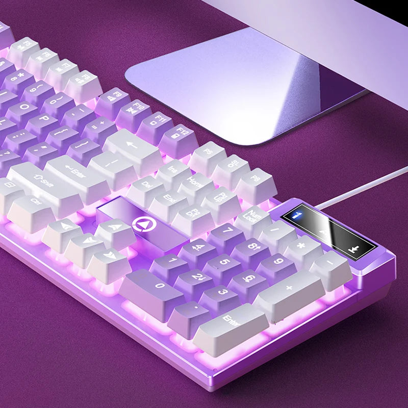 Teclado YINDIAO para juegos con cable, portátil, de escritorio, PC, accesorios de oficina, teclados de perfil bajo para gamers con teclado numérico