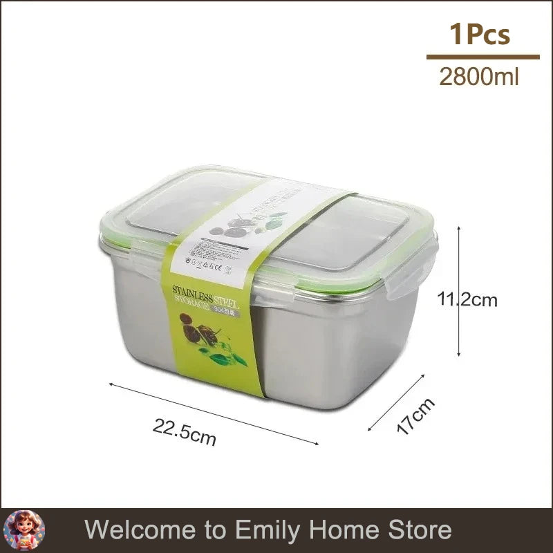 Topper de acero inoxidable 304 con tapa, contenedor hermético para conservar la frescura de la fruta, contenedor refrigerado para bento, utensilios de cocina.
