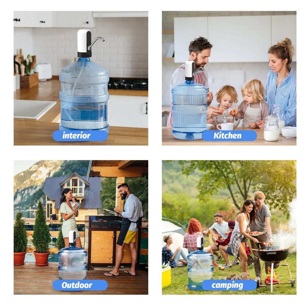 Dispensador de agua eléctrico universal para botella de 5 galones, bomba portátil para camping, cocina, taller y garaje.