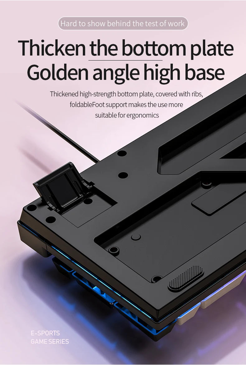 Teclado para juegos de 104 teclas con cable, retroiluminación a juego, sensación mecánica, periféricos para ordenadores de escritorio y portátiles.