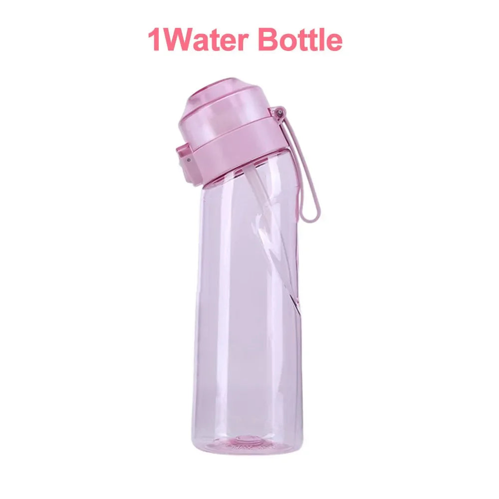 Botella de agua con sabor de 650 ml, ideal para deportes, con 7 cápsulas aromáticas de frutas, ideal para acampar al aire libre, fitness y moda.