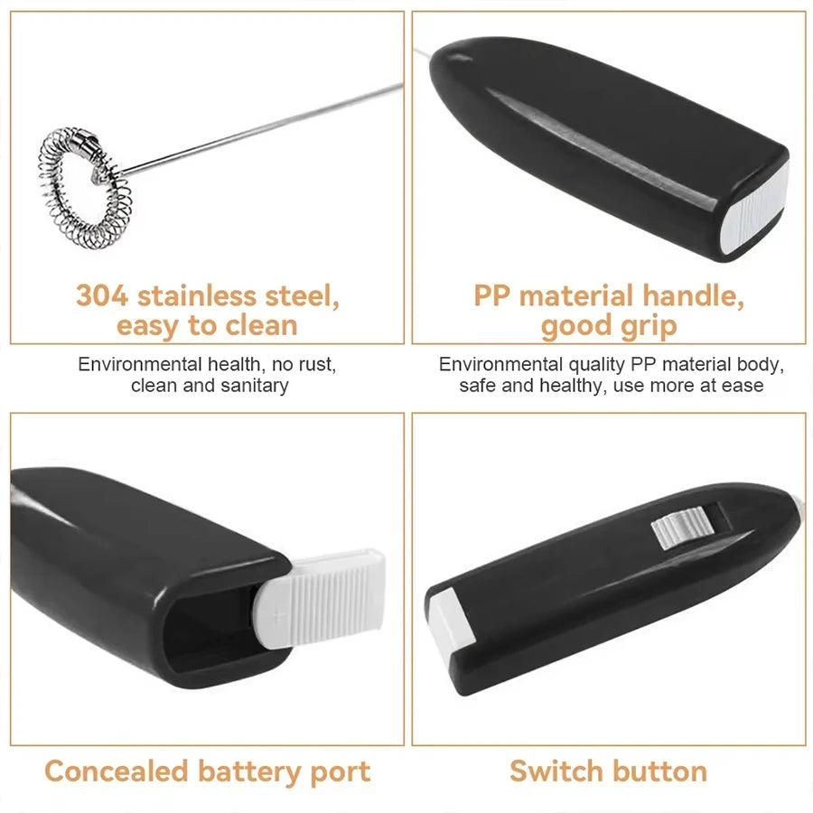 Mini licuadora eléctrica de cocina, espumador de leche, ideal para preparar café, batidos de crema, licuadora, licuadora de café