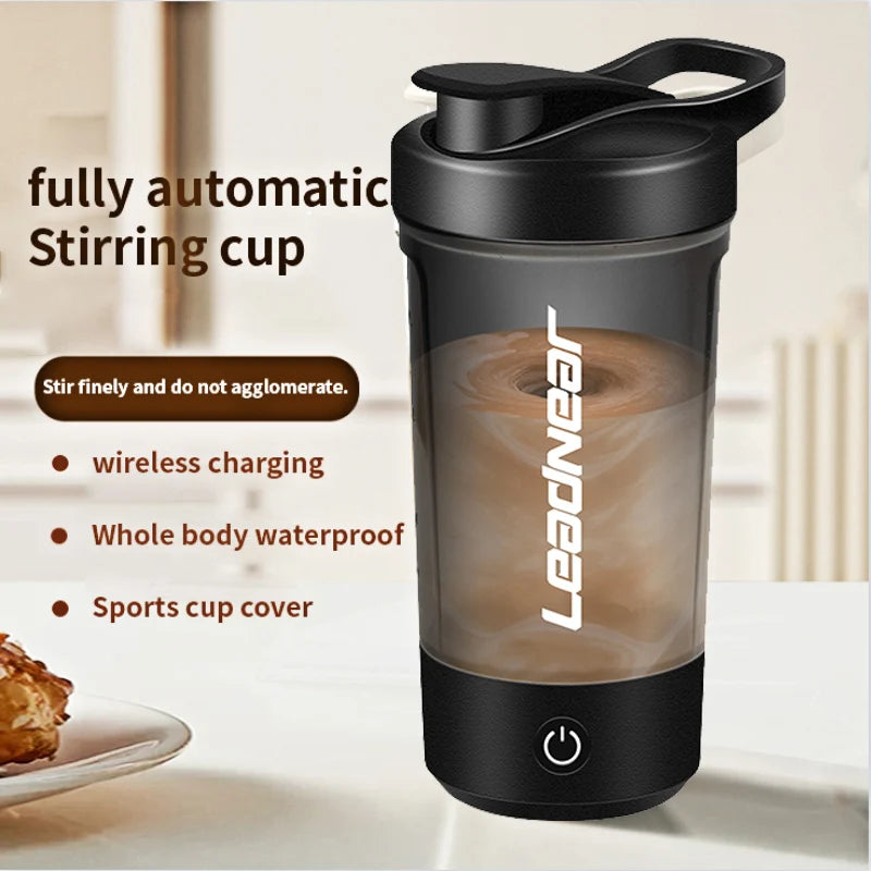 Botella mezcladora eléctrica de 650 ml, batidora portátil de proteína, batidora automática, mezcladora de jugos multiusos, tazas para fitness y trabajo.