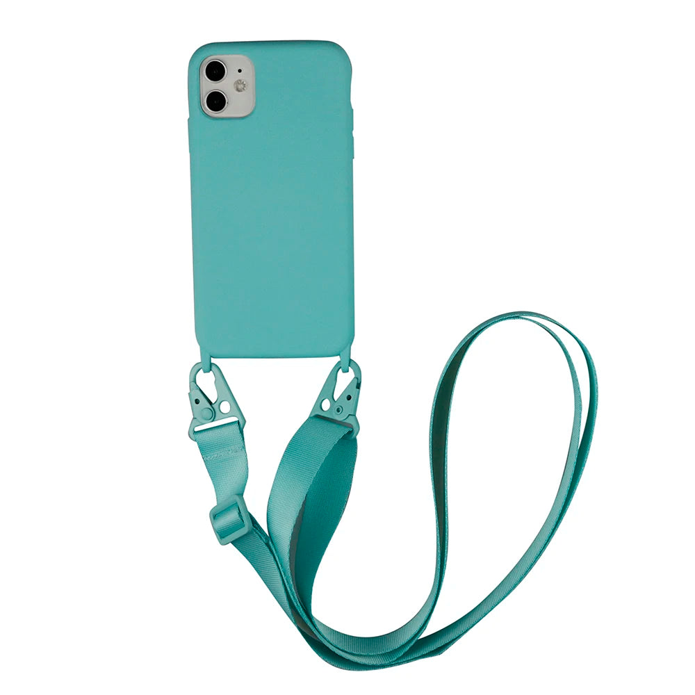 Funda de silicona con cordón para iPhone 12, 13, Mini, 14, 15, 16 Pro Max, X, XR, XS, con correa para el cuello y cordón para collar.