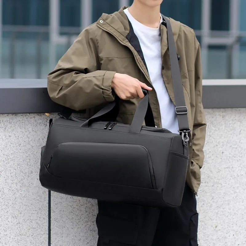 Bolsa deportiva de gimnasio, bolso de mano de gran capacidad, bolsa de viaje portátil, multicompartimento con almacenamiento para zapatos, perfecta para vacaciones, gimnasio