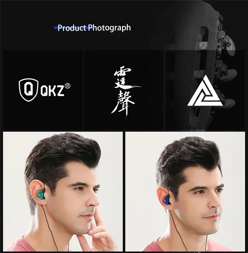 Auriculares intrauditivos de música de 3,5 mm con micrófono, originales QKZ AK6, con controlador de cobre, HiFi, con cable, deportivos, estéreo de graves