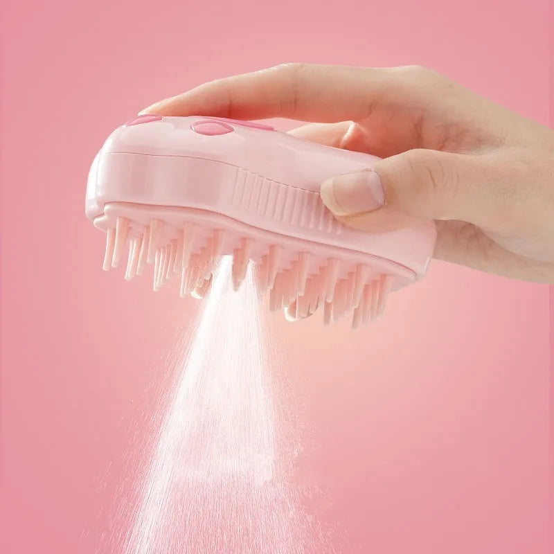 2024 Multifunctional Rotating Cat Grooming Steamer Brush Pet Hair Removal Spray Massage Comb 3 In1 Self Cleaning Steam Cat Brush
